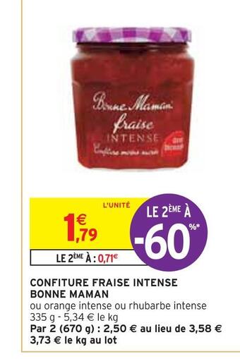 Intermarché Bonne maman confiture fraise intense offre