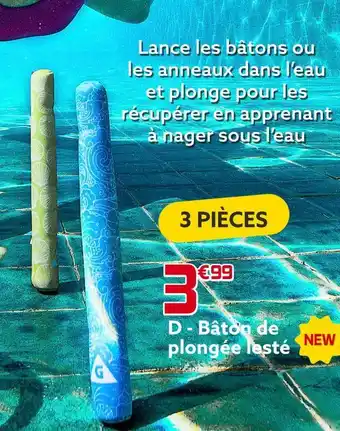 Bâton de plongée lesté