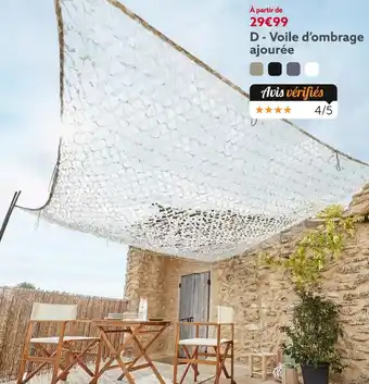 Gifi Voile d’ombrage ajourée offre