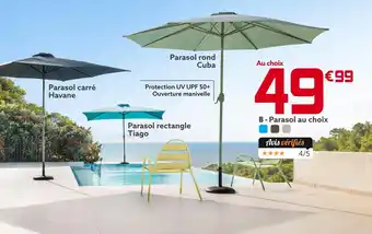 Gifi Parasol carré havane offre