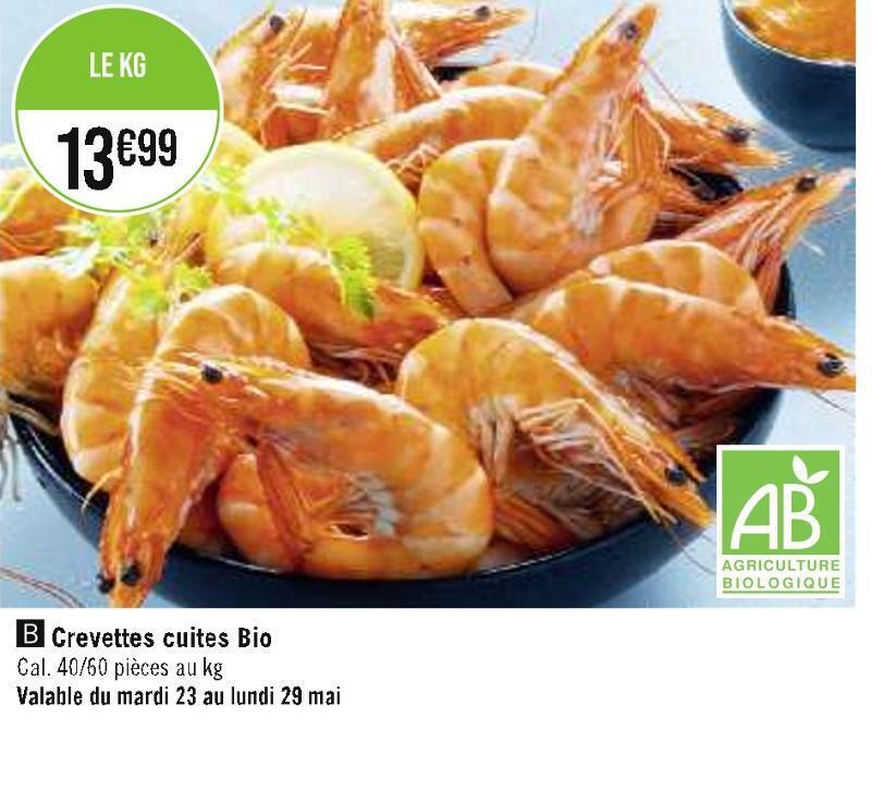 Casino Hyperfrais Crevettes cuites bio offre