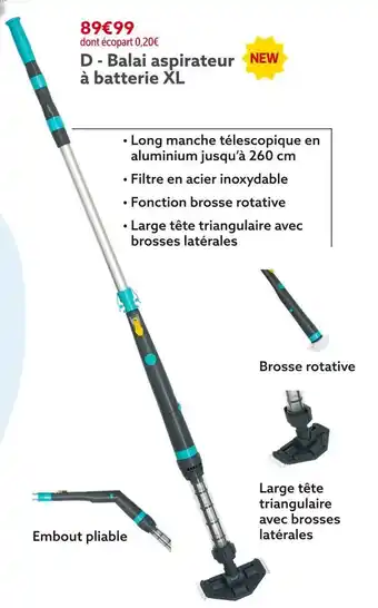 Gifi Balai aspirateur à batterie xl offre