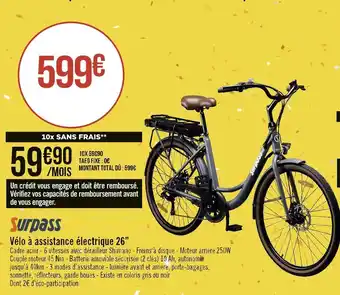 Surpass vélo à assistance électrique 26’’