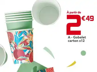 Gifi Gobelet carton x12 offre