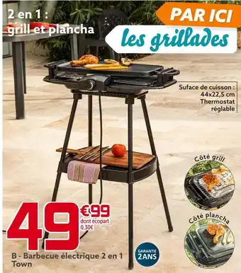 Gifi Barbecue électrique 2 en 1 town offre