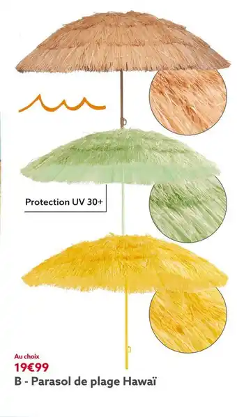Gifi Parasol de plage hawaï offre