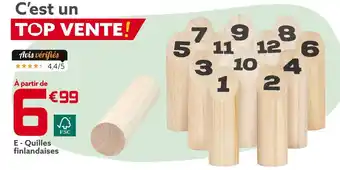 Gifi Quilles finlandaises offre