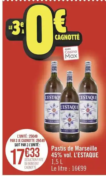 L’estaque pastis de marseille 45% vol.