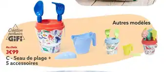 Gifi Seau de plage + 5 accessoires offre