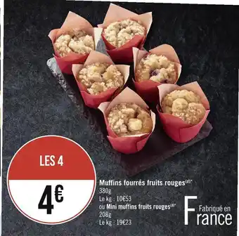 Muffins fourrés fruits rouges