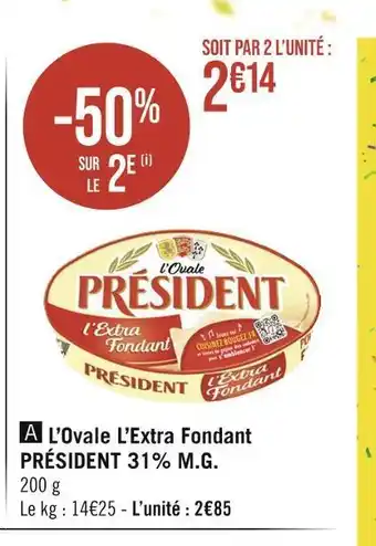 Président l’ovale l’extra fondant 31% m.g.