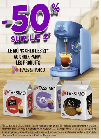 Tassimo -50% sur le 2e au choix parmi les produits tassimo