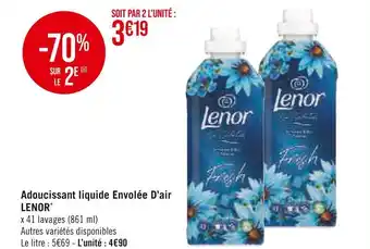 Lenor adoucissant liquide envolée d’air*