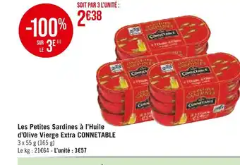 Connetable les petites sardines Ă lâhuile dâolive vierge extra