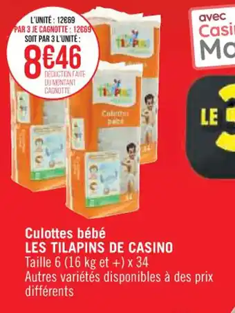Culottes bébé LES TILAPINS DE CASINO