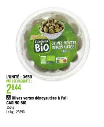 Olives vertes dénoyautées à l'ail