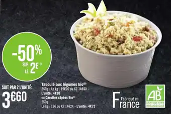 Taboulé aux légumes bio