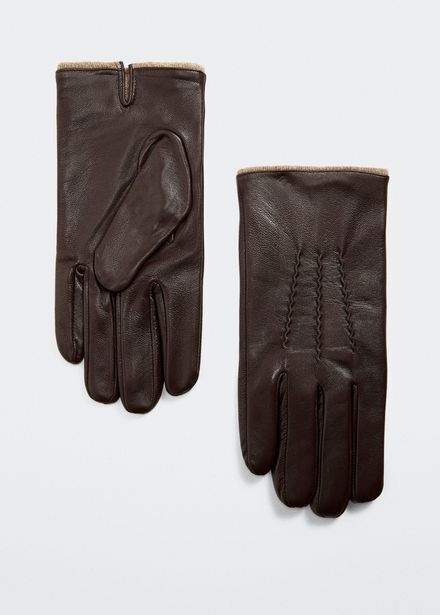 Mango Gants cuir intérieur laine offre