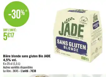 Bière blonde sans gluten Bio JADE