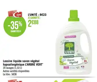 Lessive liquide savon végétal hypoallergénique L'ARBRE VERT*
