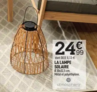 Centrakor LA LAMPE SOLAIRE Ø30x32,5 cm. Métal et polyéthylène. offre