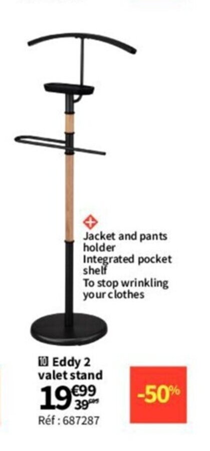Conforama 10 Eddy 2 valet stand offre