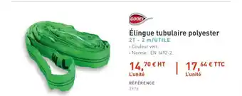 Raboni élingue Tubulaire Polyester Godet offre