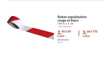 Raboni Ruban Signalisation Rouge Et Blanc offre
