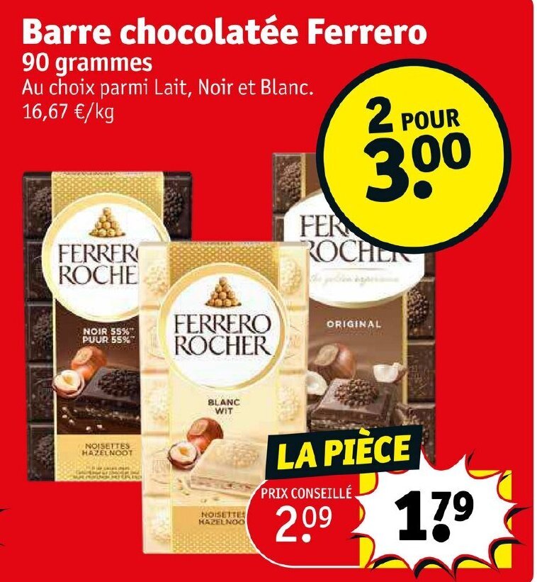 Kruidvat Barre chocolatée Ferrero offre