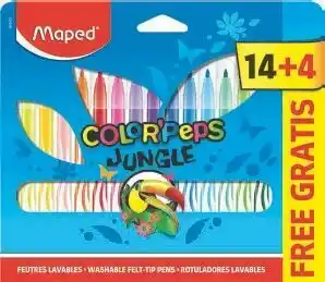 Bureau Vallée 18 FEUTRES JUNGLE DONT 4 OFFERTS offre
