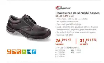 Chaussures De Sécurité Basses Solid Low Noir Fotguard