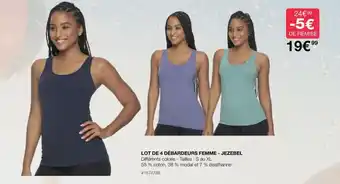 LOT DE 4 DĂBARDEURS FEMME - JEZEBEL DiffĂ©rents coloris - Tailles : S au XL