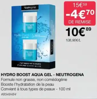 Costco HYDRO BOOST AQUA GEL - NEUTROGENA Formule non grasse, non comédogène Booste l'hydratation de la peau offre