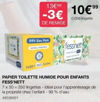 Costco PAPIER TOILETTE HUMIDE POUR ENFANTS FESS'NETT offre