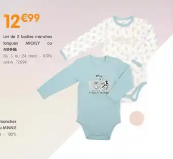 Lot de 2 bodies manches longues MICKEY του MINNIE