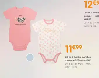 b&m Lot de 2 bodies manches longues MICKEY του MINNIE offre