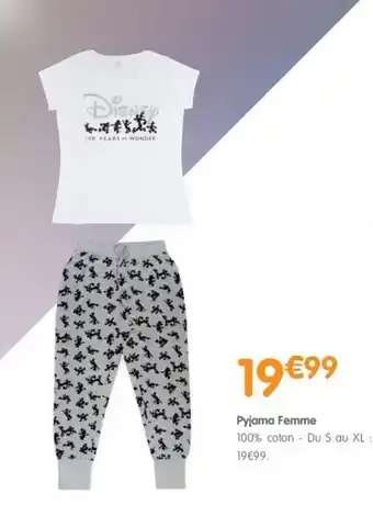 Pyjama Femme 100% coton - Du 5 au XL : 19âŹ99.