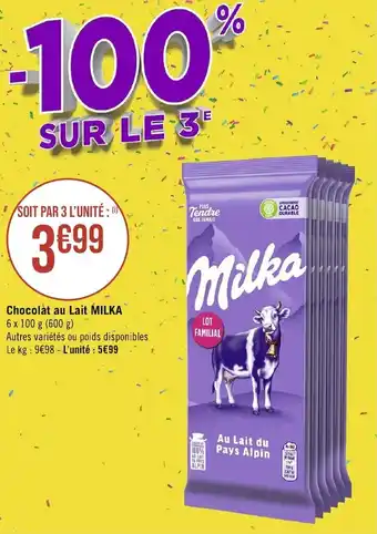 Chocolat au Lait MILKA