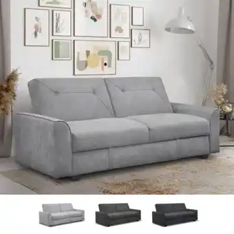 Canapé convertible 3 places clic clac au design moderne en tissu verto |(...)