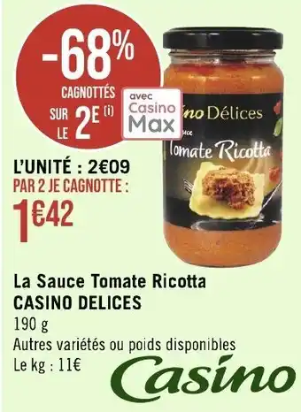 La Sauce Tomate Ricotta CASINO DELICES