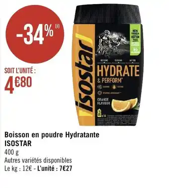 Géant Casino Boisson en poudre Hydratante ISOSTAR offre