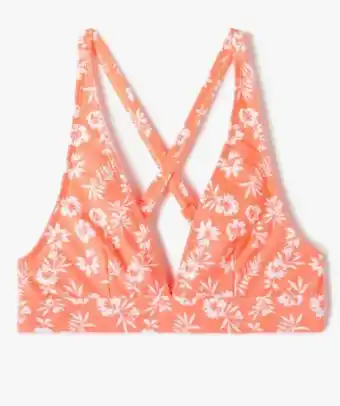 Haut de maillot de bain fille triangle à motifs fleuris