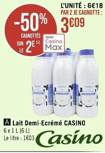 Géant Casino Lait Demi-Ecrémé CASINO offre