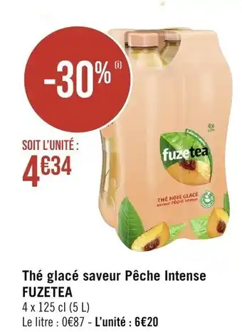 Géant Casino Thé glacé saveur Pêche Intense FUZETEA offre
