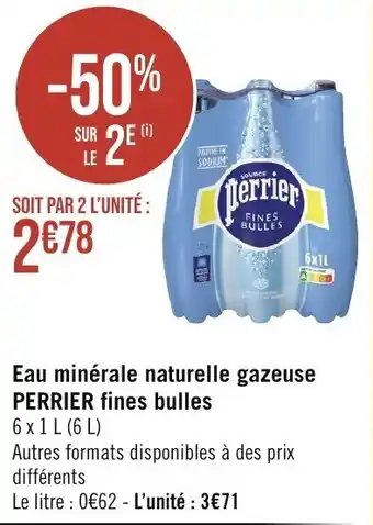 Géant Casino Eau minérale naturelle gazeuse offre