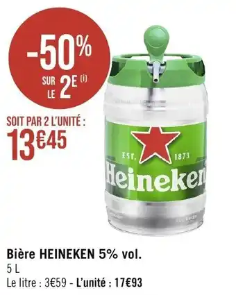 Bière HEINEKEN 5% vol.
