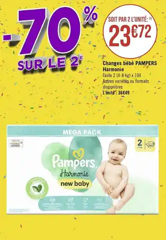 Géant Casino Changes bébé PAMPERS Harmonie offre
