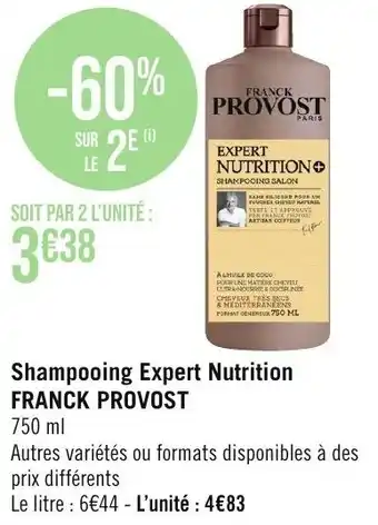 Géant Casino Shampooing Expert Nutrition FRANCK PROVOST offre