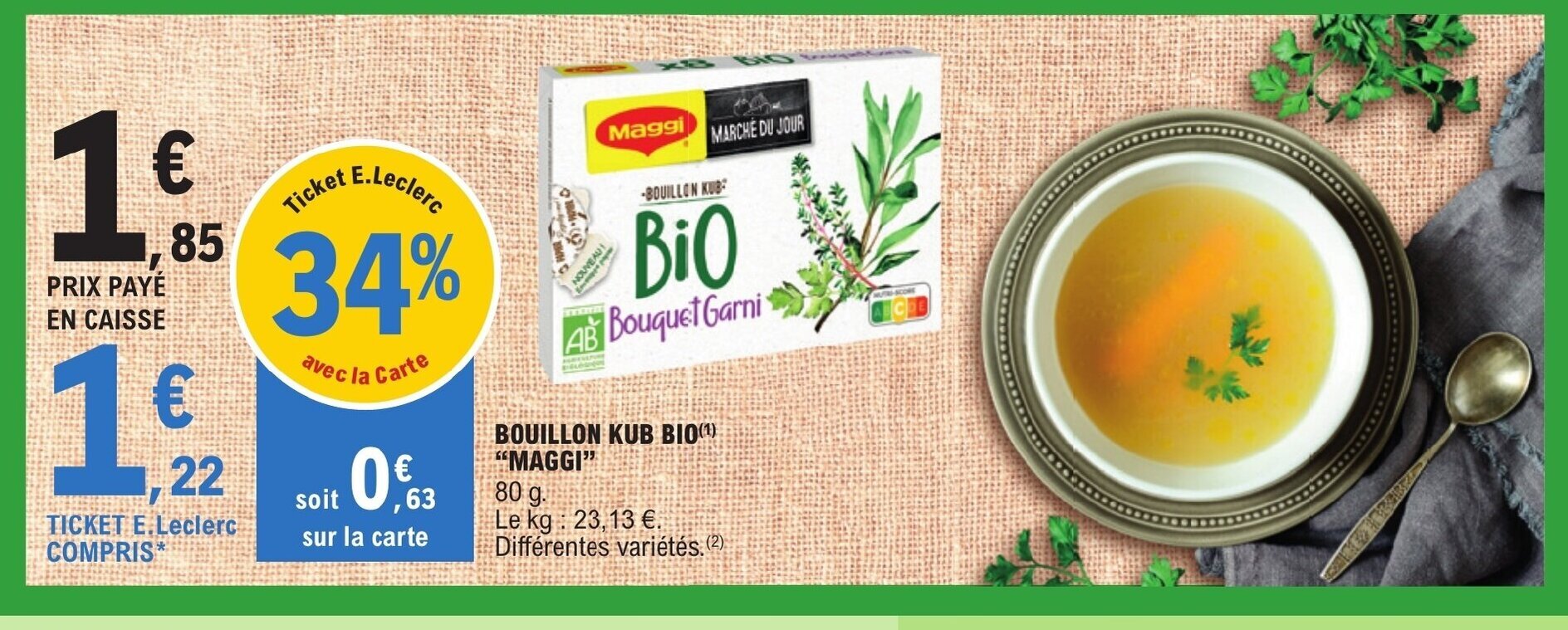 Promo BOUILLON KUB BIO(¹) "MAGGI" chez E.Leclerc