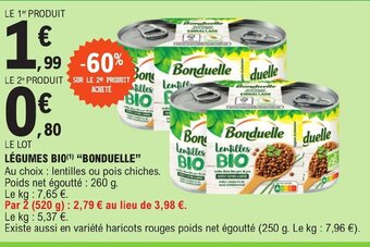 LĂGUMES BIO(Âč) "BONDUELLE"
